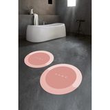 Napoli Home Dijital Baskılı Kaymaz Yıkanabilir Home Yuvarlak Ikili Banyo Takımı, N-Y-Klozet-03-Pembe, - Renkli - Paspas