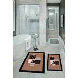 Napoli Home Dijital Baskılı Kaymaz Yıkanabilir Kaktüs Ikili Banyo Takımı Klozet Takımı, N-Klozet-22-Kahve, - Renkli - Paspas