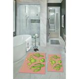 Napoli Home Dijital Baskılı Kaymaz Yıkanabilir Kaktüs Ikili Banyo Takımı Klozet Takımı, N-Klozet-23-Pembe, - Renkli - Paspas