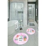 Napoli Home Dijital Baskılı Kaymaz Yıkanabilir Kaktüs Yuvarlak Ikili Banyo Takımı, N-Y-Klozet-24-Pembe, - Renkli - Paspas