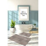Napoli Home Dijital Baskılı Yıkanabilir Kaymaz Kilim Görünümlü Banyo Paspası Klozet Takımı, Klozet-88-Vizon,
