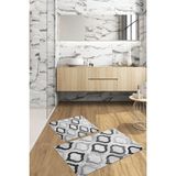 Napoli Home Dijital Baskılı Yıkanabilir Kaymaz Kupa Modelli Banyo Paspası Klozet Takımı, Klozet-79-Gri,
