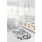 Napoli Home Dijital Baskılı Yıkanabilir Kaymaz Kupa Modelli Oval Banyo Paspası Klozet Takımı, Klozet-79-Gri,
