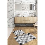 Napoli Home Dijital Baskılı Yıkanabilir Kaymaz Sade Modern Banyo Paspası Klozet Takımı, Klozet-75-Gri,