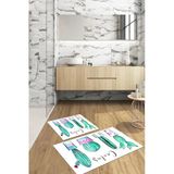 Napoli Home Dijital Baskılı Yıkanabilir Kaymaz Taban Kaktüs Model Banyo Paspası Klozet Takımı