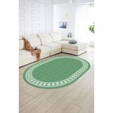 Napoli Home Dijital Kaymaz Yıkanabilir Jüt-Hasır Desen Oval Yolluk Mutfak Salon Halısı, N-O-Jüt-20-Yeşil, - 80 x 200 cm