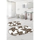 Napoli Home Dijital Yıkanabilir Kaymaz Deniz Yıldızı Oval Banyo Paspası Klozet Takımı, Klozet-71-Kahve, - Kahverengi