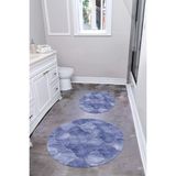 Napoli Home Dijital Yıkanabilir Kaymaz Kupa Desenli Yuvarlak Banyo Paspası Klozet Takımı, Klozet-81-Lacivert,
