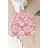 Napoli Home Dijital Yıkanabilir Kaymaz Sade Modern Klasik Oval Banyo Paspası Klozet Takımı, Klozet-98-Pembe,