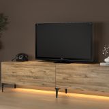 Napoli Led Işıklı Tv Sehpası, Atlantik Çam, 200 Cm