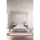 Napolihome Baskılı Kaymaz Taban Yıkanabilir Çerçeve Desenli Oval Üçlü Yatak Odası,Bordo 100 X 100