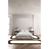 Napolihome Baskılı Kaymaz Taban Yıkanabilir Çerçeve Mermer Desenli Oval Üçlü Yatak Odası,Kahverengi 100 X 100