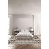 Napolihome Baskılı Kaymaz Taban Yıkanabilir Çerçeveli Kilim Görünüm Üçlü Yatak Odası,Kahverengi 100 X 100