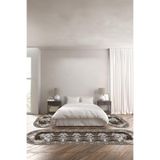 Napolihome Baskılı Kaymaz Taban Yıkanabilir Klasik Çerçeve Model Oval Üçlü Yatak Odası,Kahverengi 100 X 100 YO-O-KLASİK-78