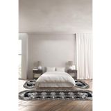 Napolihome Baskılı Kaymaz Taban Yıkanabilir Klasik Çerçeve Model Oval Üçlü Yatak Odası,Lacivert 100 X 100 YO-O-KLASİK-78