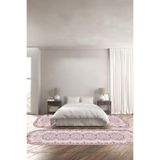 Napolihome Baskılı Kaymaz Taban Yıkanabilir Klasik Çerçeve Model Oval Üçlü Yatak Odası,Pembe 100 X 100