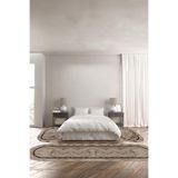Napolihome Baskılı Kaymaz Taban Yıkanabilir Mermer Çerçeve Desenli Oval Üçlü Yatak Odası,Kahverengi 100 X 100 YO-O-MERMER-76