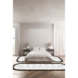 Napolihome Baskılı Kaymaz Taban Yıkanabilir Mermer Sade Oval Üçlü Yatak Odası Takımı,Kahverengi 100 X 100