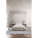 Napolihome Baskılı Kaymaz Taban Yıkanabilir Modern Çerçeve Desenli Oval Üçlü Yatak Odası,Siyah 100 X 100