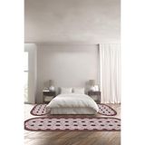 Napolihome Baskılı Kaymaz Taban Yıkanabilir Modern Çerçeve Modelli Oval Üçlü Yatak Odası,Bordo 100 X 100