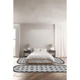 Napolihome Baskılı Kaymaz Taban Yıkanabilir Modern Çerçeve Modelli Oval Üçlü Yatak Odası,Gri 100 X 100