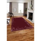 Napolihome Baskılı Modern Çiçek Ağaç Motifli Yıkanabilir Kaymaz Taban Yolluk Mutfak Salon Halısı,Kırmızı 120 X 180