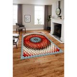 Napolihome Baskılı Modern Sade Çiçek Desenli Yıkanabilir Kaymaz Taban Yolluk Mutfak Salon Halısı,Kırmızı 100 X 300