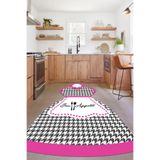 Napolihome Baskılı Mutfak Önlük Modelli Yıkanabilir Kaymaz Taban Yolluk Salon Mutfak Halısı,Pembe 120 X 250
