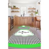 Napolihome Baskılı Mutfak Önlük Modelli Yıkanabilir Kaymaz Taban Yolluk Salon Mutfak Halısı,Yeşil 80 X 250