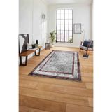 Napolihome Çerçeveli Kupa Desenli Yıkanabilir Kaymaz Taban Yolluk Mutfak Salon Halısı,Kırmızı 60 X 100