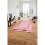 Napolihome Çerçeveli Modern Dijital Baskılı Yıkanabilir Kaymaz Taban Yolluk Mutfak Salon Halısı,Kırmızı 180 X 280 ÇERÇEVELİ-78