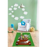 Napolihome Dijital Baskılı Hayvan Figürlü Yıkanabilir Kaymaz Taban Çocuk Odası Halısı,Yeşil 180 X 300