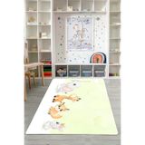 Napolihome Dijital Baskılı Hayvan Karakterli Yıkanabilir Kaymaz Taban Çocuk Odası Halısı,Sarı 100 X 300