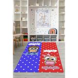 Napolihome Dijital Baskılı İki Renkli Desen Yıkanabilir Kaymaz Taban Çocuk Odası Halısı,Kırmızı 160 X 250
