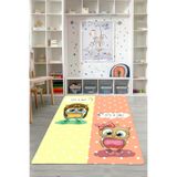 Napolihome Dijital Baskılı İki Renkli Desen Yıkanabilir Kaymaz Taban Çocuk Odası Halısı,Sarı 120 X 180