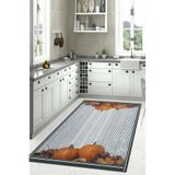 Napolihome Dijital Baskılı Kabak Motifli Yıkanabilir Kaymaz Taban Yolluk Salon Mutfak Halısı,Yeşil 60 X 100