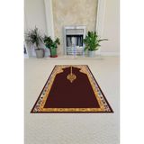 Napolihome Dijital Baskılı Kaymaz Taban Yıkanabilir Hediyelik Çeyizlik Namazlık Seccade,Bordo 70 X 130 SECCADE-53