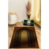 Napolihome Dijital Baskılı Kaymaz Taban Yıkanabilir Hediyelik Çeyizlik Namazlık Seccade,Kahverengi 70 X 130 SECCADE-71