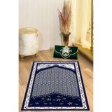 Napolihome Dijital Baskılı Kaymaz Taban Yıkanabilir Hediyelik Çeyizlik Namazlık Seccade,Lacivert 70 X 130 SECCADE-74