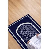 Napolihome Dijital Baskılı Kaymaz Taban Yıkanabilir Hediyelik Çeyizlik Namazlık Seccade,Lacivert 70 X 130 SECCADE-81