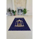Napolihome Dijital Baskılı Kaymaz Taban Yıkanabilir Hediyelik Çeyizlik Namazlık Seccade,Mavi 70 X 130 SECCADE-54