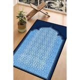 Napolihome Dijital Baskılı Kaymaz Taban Yıkanabilir Hediyelik Çeyizlik Namazlık Seccade,Mavi 70 X 130 SECCADE-77