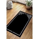 Napolihome Dijital Baskılı Kaymaz Taban Yıkanabilir Hediyelik Çeyizlik Namazlık Seccade,Siyah 70 X 130 SECCADE-68