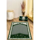 Napolihome Dijital Baskılı Kaymaz Taban Yıkanabilir Hediyelik Çeyizlik Namazlık Seccade,Yeşil 70 X 130 SECCADE-74