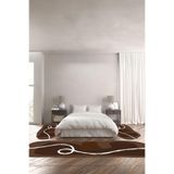 Napolihome Dijital Baskılı Kaymaz Taban Yıkanabilir Lazer Kesim Üçlü Yatak Odası Takımı,Kahverengi 100 X 100 YO-LAZER-45