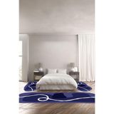 Napolihome Dijital Baskılı Kaymaz Taban Yıkanabilir Lazer Kesim Üçlü Yatak Odası Takımı,Mavi 100 X 100 YO-LAZER-45