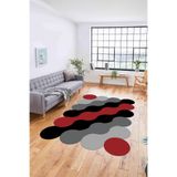 Napolihome Dijital Baskılı Lazer Kesim Modern Yıkanabilir Kaymaz Taban Yolluk Mutfak Salon Halısı,Kırmızı 120 X 250
