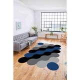Napolihome Dijital Baskılı Lazer Kesim Modern Yıkanabilir Kaymaz Taban Yolluk Mutfak Salon Halısı,Mavi 100 X 300