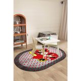 Napolihome Dijital Baskılı Sevgili Fare Figürlü Yıkanabilir Kaymaz Taban Oval Çocuk Odası Halısı,Kırmızı 80 X 150