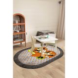 Napolihome Dijital Baskılı Sevgili Fare Figürlü Yıkanabilir Kaymaz Taban Oval Çocuk Odası Halısı,Turuncu 80 X 150